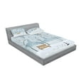 thumbnail image 2 of Ambesonne Winter Fitted Sheet & Pillow Sham Set, Snow in Park Xmas Trees, Full, White and Blue, 2 of 2