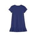 thumbnail image 4 of OIOLOYJM Girls Dress Ruffled Flutter Sleeve Crew Neck Cute Printing Casual A-Line Dresses Summer Vacation Going Out Dresses Dark Blue 3-4 Year, 4 of 6