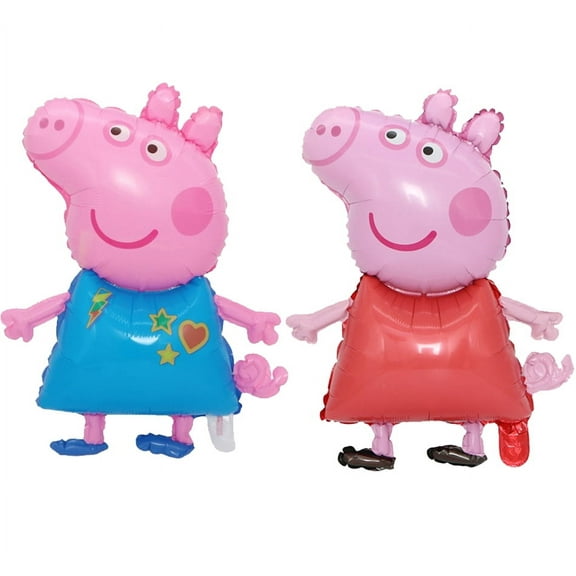 2 PCS Birthday Party Balloons Papa Pig Balloons Helium Foil Balloons George Pig Balloons