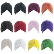 Alice 12 Pcs Women Turban Sun Cap Assort Color Head Cover Hat