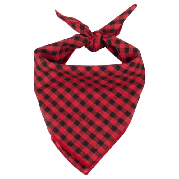 Pet Neckwear, Black Buffalo Check Dog Bandana, Washable Cotton Pet Scarf for Puppy Kitten, Rustic Gingham Pet Triangle Bib, Soft Durable Pet Fashion Accessory, Adjustable Tie Pet