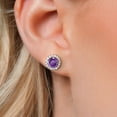 thumbnail image 3 of Gem Stone King Round 6mm Purple Amethyst 925 Sterling Silver Stud Earrings 2.00 Ct, 3 of 6