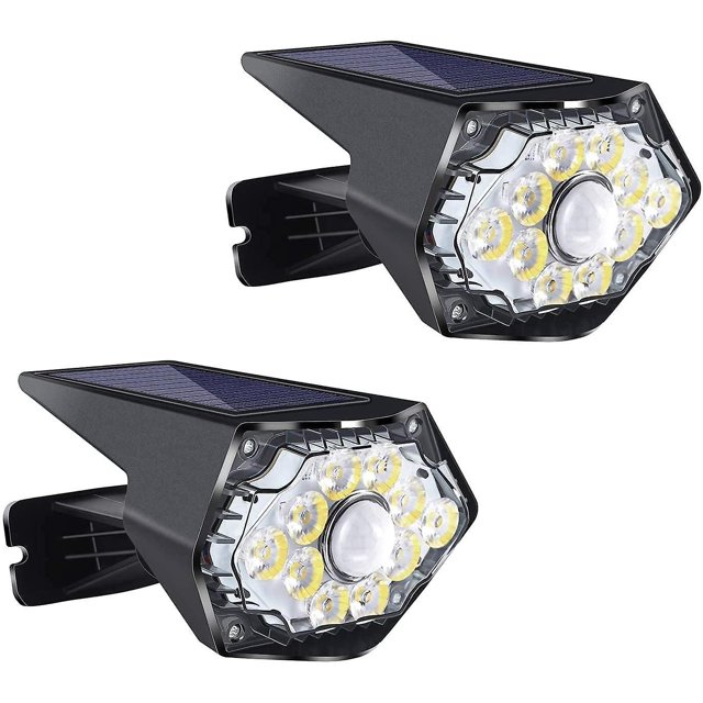 Luces solares para exteriores, luces solares para exteriores, luces solares para exteriores Banral 10led con sensor de movimiento, nivel impermeable Ip67, ángulo ajustable 120, Lig Feliz Sencillez
