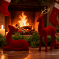 thumbnail image 6 of Christmas Tabletop Elk Set – Standing & Lying Elk in Luxurious Flocked Material, Holiday Decor Accent, 6 of 11