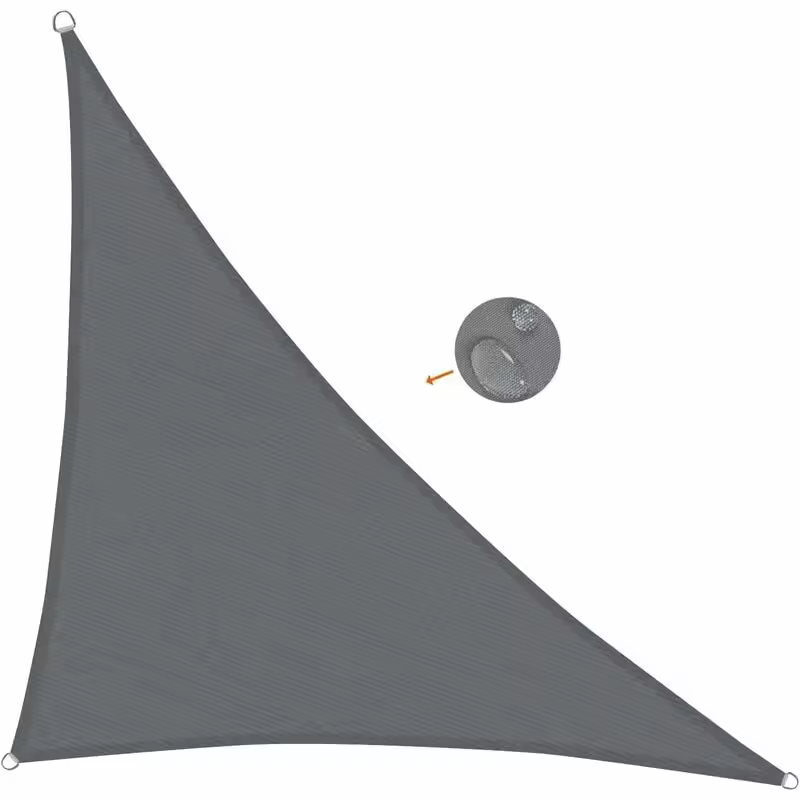 thumbnail image 1 of Vela de sombra Triangular, tela gris antracita, impermeable, protección UV para Patio, jardín, terraza, exterior, balcón, 2,4x2,4x2,4 m, 1 of 5