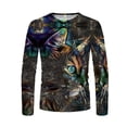 thumbnail image 4 of Camiseta de diario unisex para hombre Estampados gráficos en 3D Tops de manga larga Casual Bloue Pompotops oipoqjl3948, 4 of 8