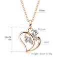 thumbnail image 2 of Trendy CZ Butterfly Heart Charm Pendant Necklace 35cm 14K Yellow Gold Choker Neck Chains For Women Jewelry collier femme, 2 of 5