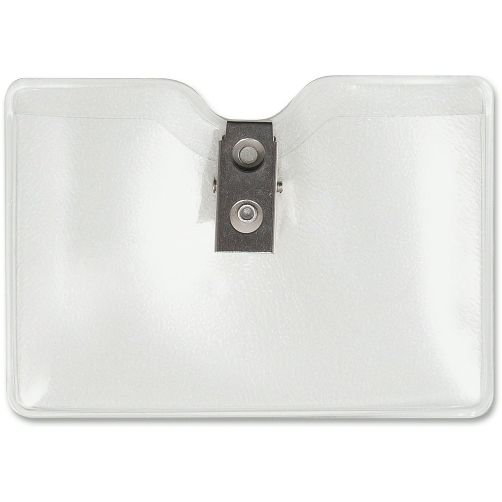 Advantus Security ID Badge Holder with Clip, Horizontal, 3 1/2w x 2 1