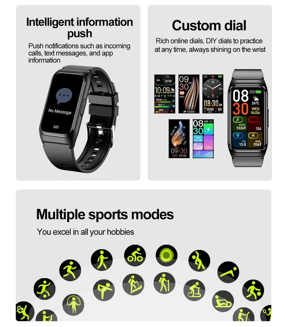 VAYKAL Smart Watch Fitness Tracker for Android and iPhone Multiple Sports Modes Pedometer Timer Stopwatch Make/Answer Calls Message Notifications IP68 Waterproof