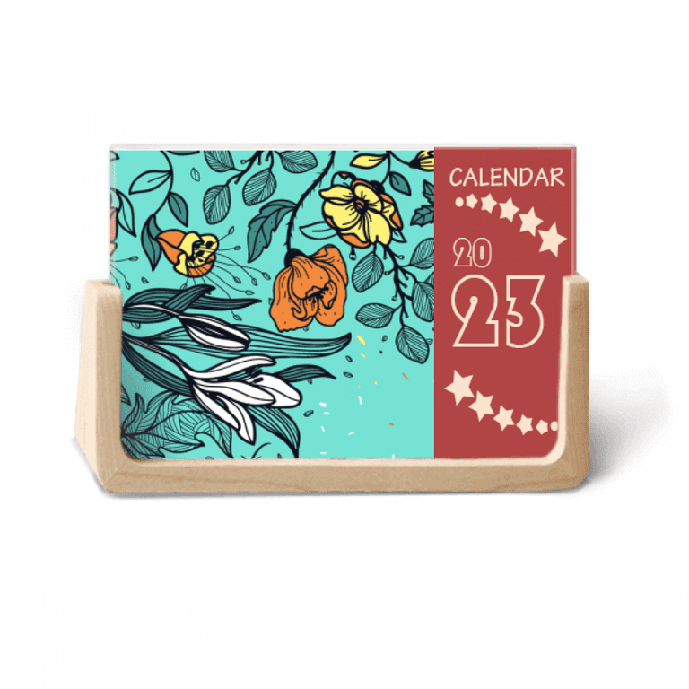 Modern Art Lily Camellia Drawing Desk Calendar Desktop Decoration 2023 -  Walmart.com