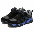 thumbnail image 2 of Drie Boys Tennis Shoes Children Shoes Boys Leather Snow Boots Winter Cotton Plush And Thickened New Non Slip And Warm Big Kid Little Kid Hiking Shoes Blue,4.5, 2 of 5