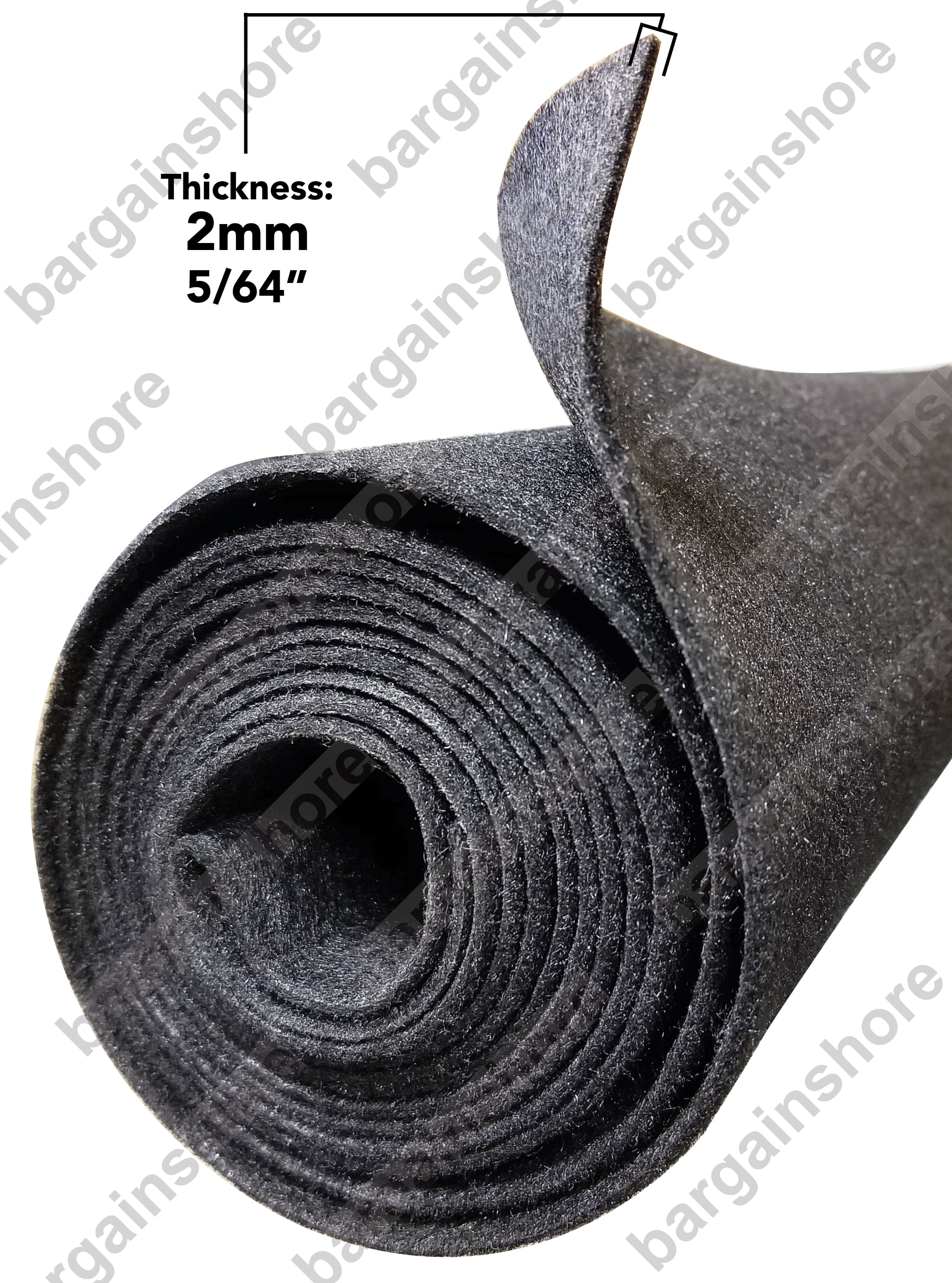 3 Feet Long by 4 Feet Wide Polymat Charcoal / Dark Grey Nonwoven Felt Fabric- Multipurpose Backed Durable Felt Fabric for Felt Crafts Handcrafted Bags Shapes Hats Accessories, easy to cut and shape