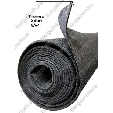 3Ft by 4Ft Polymat Charcoal / Dark Grey Nonwoven Felt Fabric Carpet - Multipurpose Backed Felt Fabric for Speakerbox Fabrication