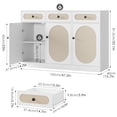 thumbnail image 5 of Homfa Coffee Bar Cabinet with Adjustable Shlef, Modern Storage Cabinet for Living Room, Rattan Decor, White, 5 of 9
