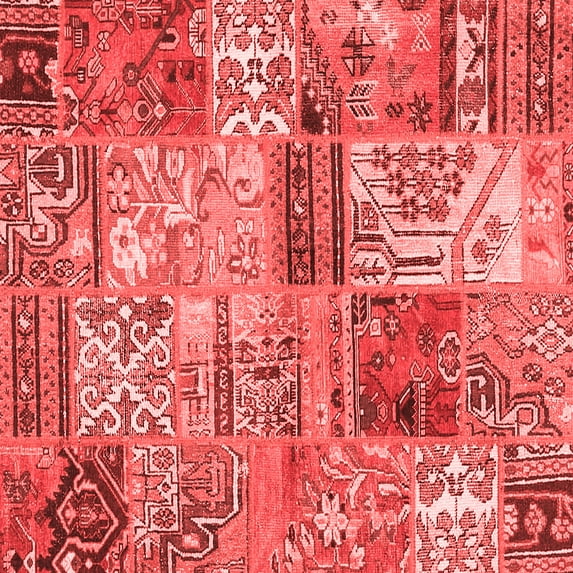 Ahgly Company Indoor Square Patchwork Red Transitional Area Rugs, 8' Square