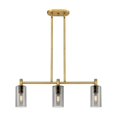 thumbnail image 3 of 434-3I-BB-G434-7SM-Innovations Lighting-Crown Point - 3 Light Island In Industrial Style-9.88 Inches Tall and 30.5 Inches Wide-Brushed Brass, 3 of 5
