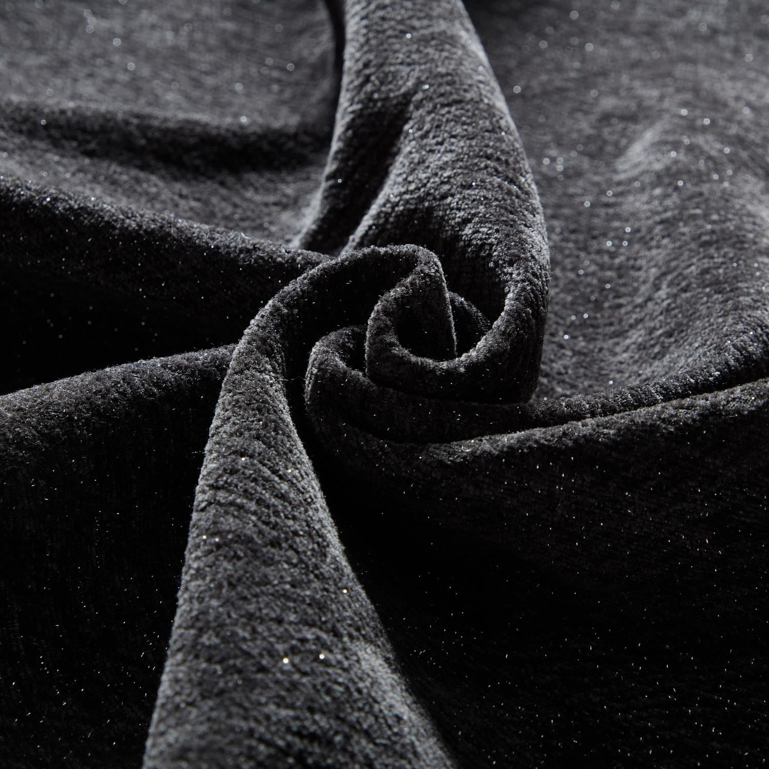 Demi Bonn 56" Modern Oversized Modular Sectional Sofa for Living Room, Chenille Fabric Couch with Cushion, 2 Plush Pillows, No Assembly Needed, Black