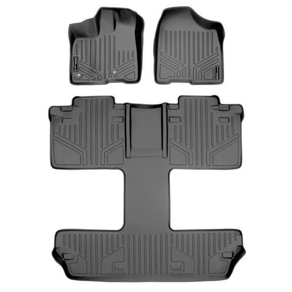 SMARTLINER 3 Rows Custom Fit Floor Liners Compatible with 2013 - 2020 Toyota Sienna 7 Passenger (Gasoline | )