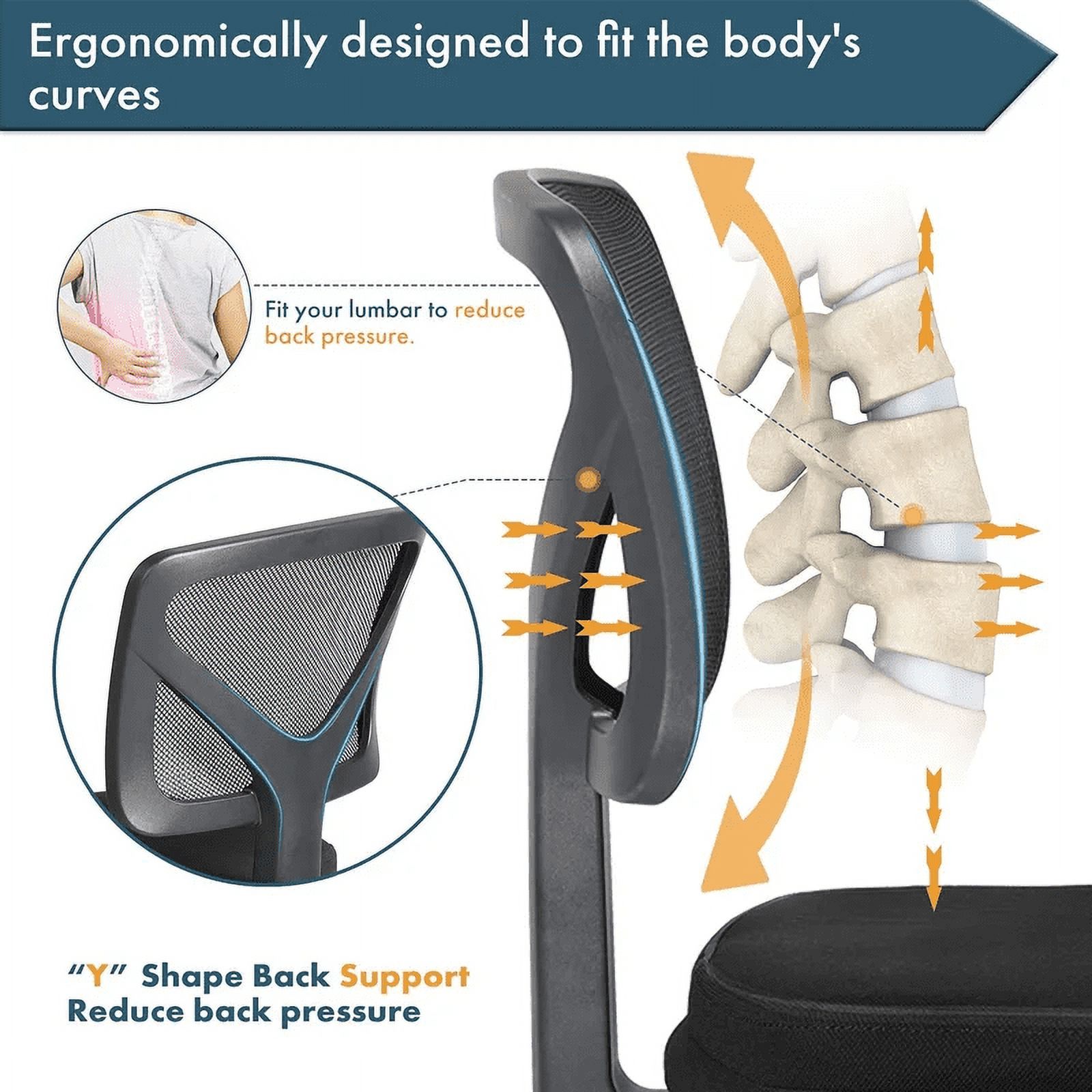 edx Armless Mesh Computer Chair, Adjustable Low Back photo 3