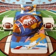 thumbnail image 4 of Erosebridal Painted Football Twin Sheet Sets, Artistic Sports Bedding for Boys and Girls, 3-Piece, 1 Flat Sheet, 1 Fitted Sheet and 1 Pillowcase, 4 of 6