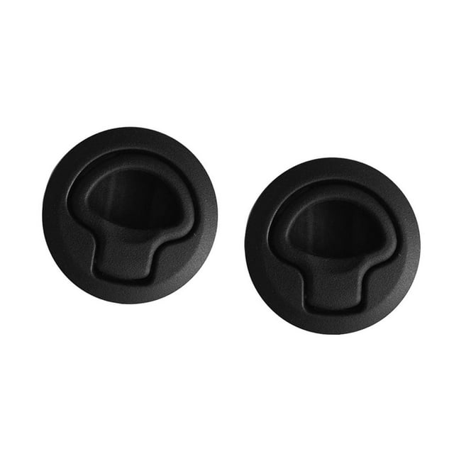 jinwen 2Pcs Latch 2" Deck Round Pull Latch 1/2'' Door Replace RV Boat black 2PCS
