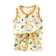 thumbnail image 2 of Amidoa Toddler Girls 2 Piece Outfits Summer Clothes Cute Graphic Tank Top and Casual Shorts Kids Clothing Sets Yellow Size 3T, 2 of 6