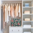 thumbnail image 4 of Yayeee Collapsible Cube Storage Bin with Lid Fabric Closet Decorative Basket with Handles, Green Christmas Candy Canes, 4 of 7