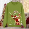 thumbnail image 4 of Towmus Matching Family Christmas Sweatshirts Elk Graphic Pullover Tops Casual Crewneck Long Sleeve for Parents Couples Kids, 4 of 4