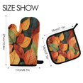 thumbnail image 2 of Yayeee Oven Mitts and Pot Holder Set of 2 Heat Resistant Kitchen Gloves Baking Hot Pad, Colorful Leaves, 2 of 5