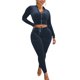 thumbnail image 1 of Gibobby Conjunto de sudadera para mujer Traje pantalón de chándal de terciopelo con cintura expuesta informal y elegante para mujer(Negro,CH), 1 of 4