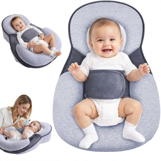 Almohada Antireflujo, 63CM Cuerpo Completo Cojin Anti Reflujo, Colchon Antirreflujo Con Inclinación De 15 Grados, Con Zona De Modelado De Cabeza Y Cinturón De Seguridad, C&oa