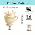 thumbnail image 2 of Romantic Acrylic Tea Cup Rocking Ornament with Roses - Perfect Gift for Lovers, Anniversaries & Valentine's Day, 2 of 6