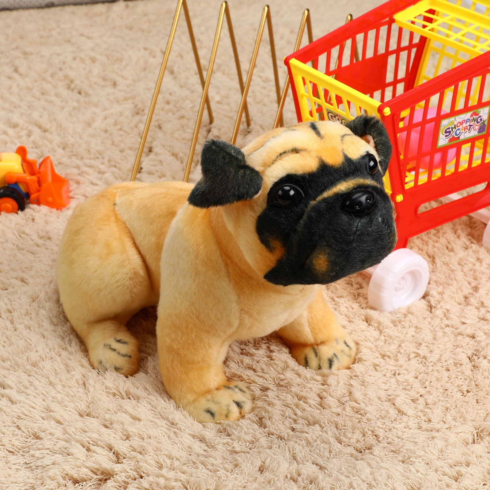 1pc Pug Stuffed Animal Plush Dog Lifelike Stuffed Animal Pug Dog