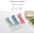 thumbnail image 2 of Zhuge Reusable Waterproof Household Rubber Cleaning Gloves, Long Cuff, Thin Dishwashing Gloves 3-Pairs (3 Morandi Long), 2 of 5