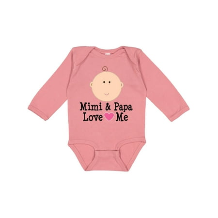 

Inktastic Mimi and Papa Love Me Baby Girl Gift Baby Girl Long Sleeve Bodysuit