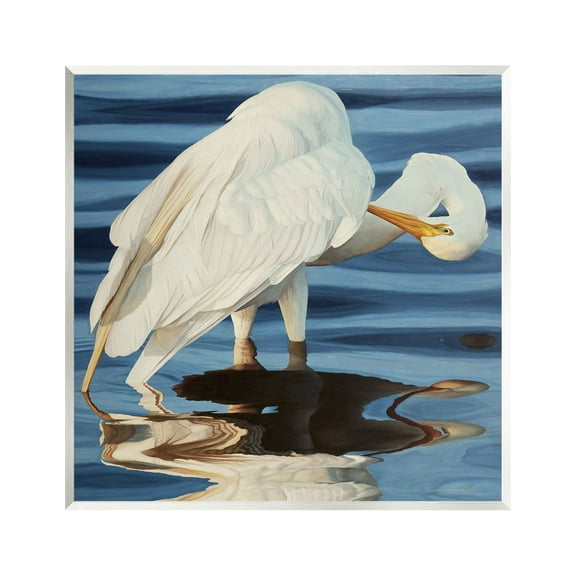 Stupell Industries Crane Bird Preening Animals & Insects Photography Unframed Art Print Wall Art, 12 x 12