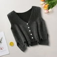 thumbnail image 6 of Milageto Women Sweater Vest Breathable V Neck Casual Fashion Jumpers Sleeveless Gilet Gray, 6 of 8