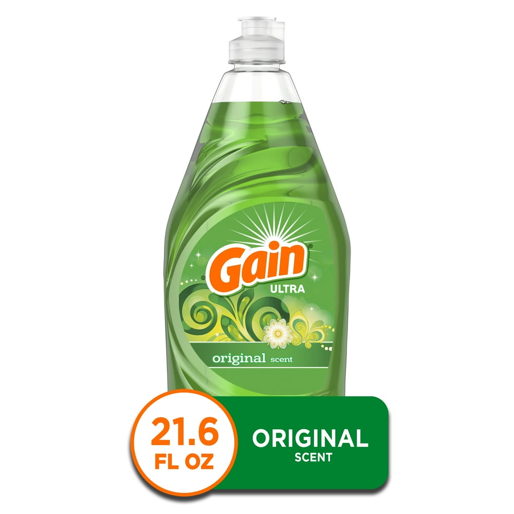 Gain Ultra Dishwashing Liquid Dish Soap, Original Scent, 21.6 fl oz