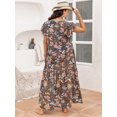thumbnail image 2 of Women's Plus Size Ruffled Printed Cap Sleeve Dress 100% viscose Fabric for comfortable fit and drape for everyday wear, 2 of 11