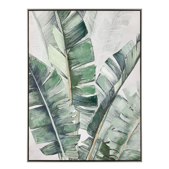 Elk Home Musa I 24" Transitional Wood and Canvas Wall Art in Green