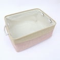 thumbnail image 3 of Unique Bargains Storage Bin with Handle Fabric Cube Pink/Beige 16*12.5*8in, 3 of 8