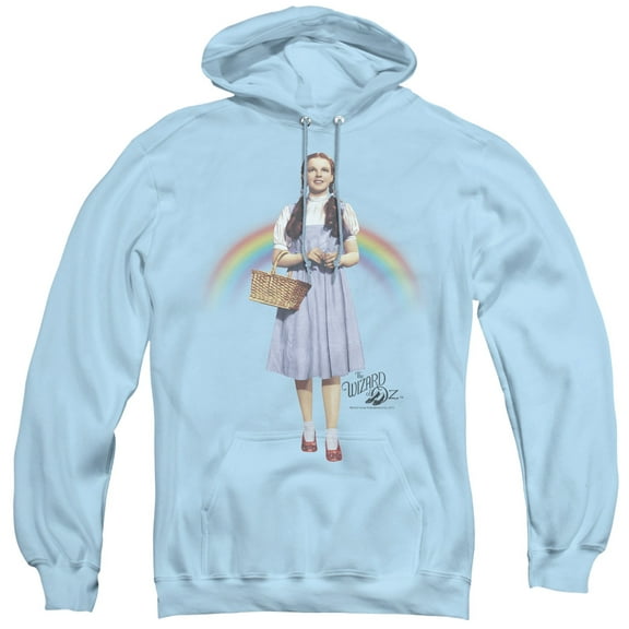 Wizard Of Oz Over The Rainbow Adult Pullover Hoodie Sweatshirt Light Blue