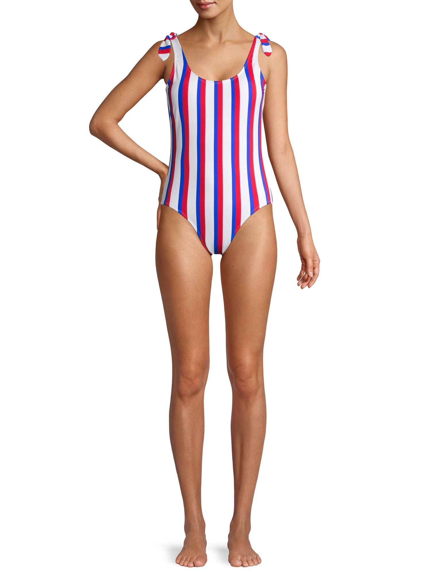No Boundaries No Boundaries Juniors Americana Stripe One Piece Swimsuit Walmart Com Walmart Com
