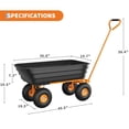 thumbnail image 2 of 600LB Capacity All-Terrain Yard Wagon – Heavy Duty Utility Cart with Quick-Dump & Adjustable Handle, Perfect for Hauling Soil, Gardening Tools, 2 of 7