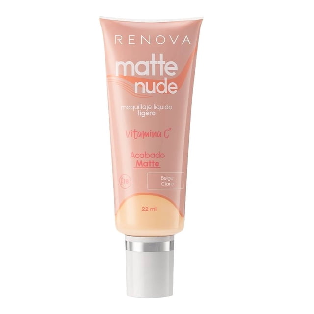 Maquillaje líquido Renova Matte Nude baige claro 22 ml