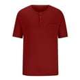 thumbnail image 5 of bnaln Mens Short Sleeve T-Shirts Fashion Casual Front Placket Basic Henley T-Shirts Summer V-Neck Shirt with Pocket, 5 of 7