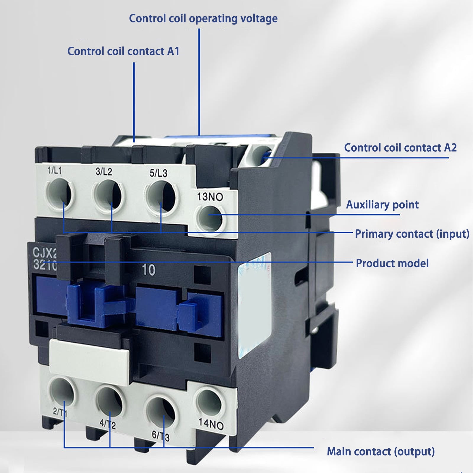 Low Voltages Contactor CJX2-3210 Din Rails Mounted Normal Open Contactor For Motor Control Efficient Heat Dissipation