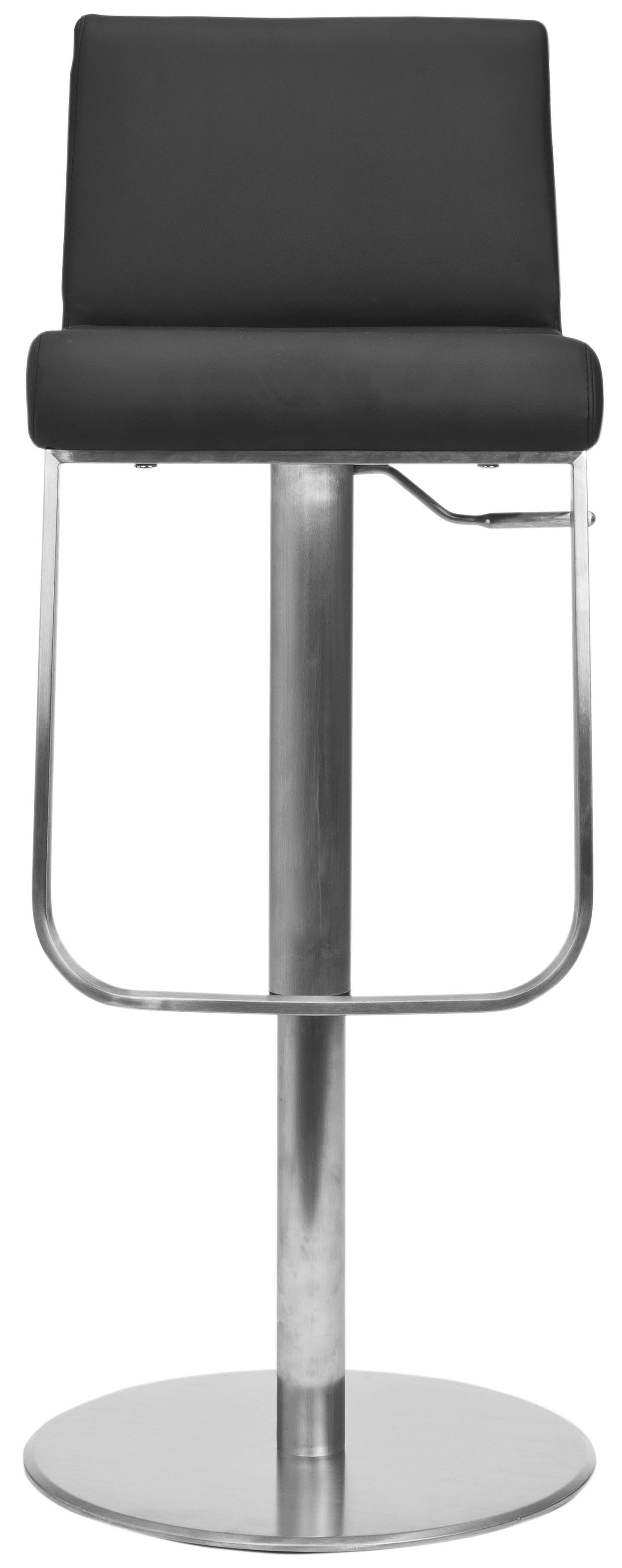 SAFAVIEH Stanley Regenerated Leather Bar Stool, Gas Lift, 42", Black