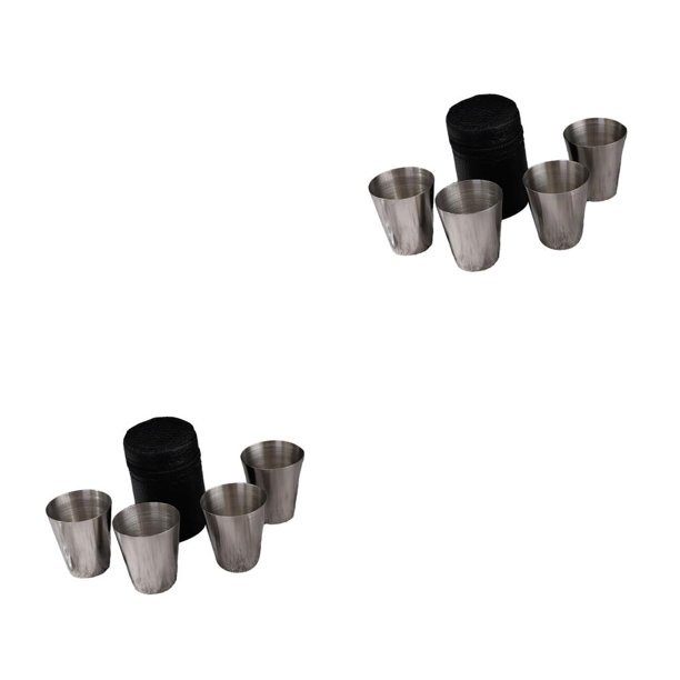 Naiovety Vajilla, juego de tazas de viaje, apilable, diseño de prensado de acero inoxidable, copa de cerveza de vino, sin olor, tazas de whisky No.1 2piezas Naiovety CBP436537