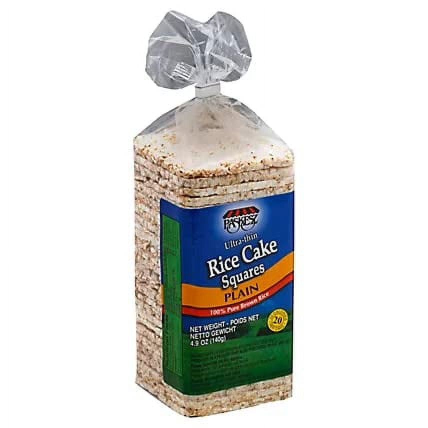 Paskesz Rice Cake Thin Square Plain, 4.9-Ounce Packages - (Pack of 12)